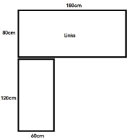 Hoofdbureau 180x80 + aanbouw 120x60cm links