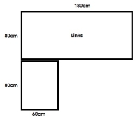 Hoofdbureau 180x80 + aanbouw 80x60cm links