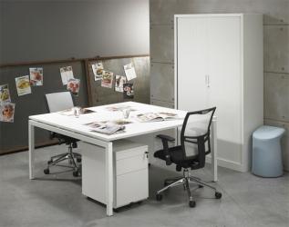 Bureau- vergadertafel Q-bic White 160x160cm